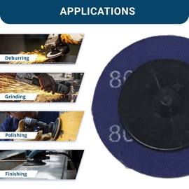 Benchmark Abrasives 2" Quick Change Zirconia Sanding Discs with a Male R-Type Backing with Mandrel Disc Holder Surface Finish Polish Burr Rust Paint Removal (25 Pack) - 80 Grit