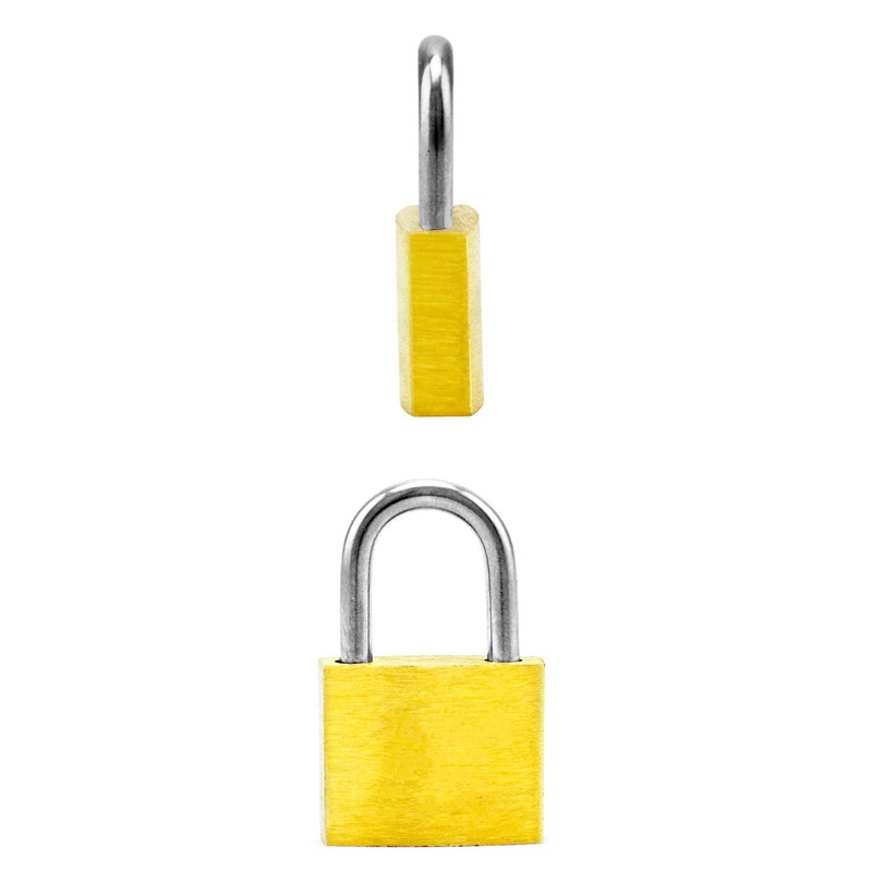 QWORK® 5pcs Mini Padlocks with Key Luggage Lock Small Brass