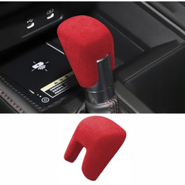 GCZCC Car Shift Knob Cover for Honda Civic 2022-2025 Accessories Compatible with 10th Accord 2018-2025 CRV HRV 2023-2026 Suede Center Console Gear Stick Covers-Red