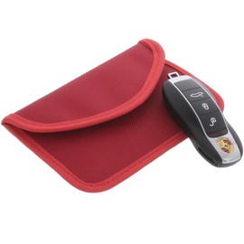 foto-kontor Strahlenschutz Tasche Rot für Keyless Schlüssel Entry Open Go Diebstahl Schutz kein Signal Abfangen XL