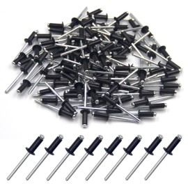 Pop Rivets, BESTYCHAO 100pcs Aluminium Blind Rivets 4.8mm x 12mm, Open End Rivet Black Pop Rivets