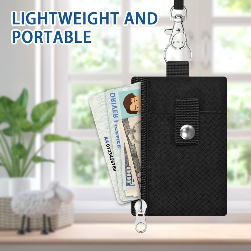 Small Neck Wallet, Water Resistant Lightweight Badge Holder with ID