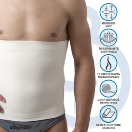 Beman - Elastic Merino Wool Lumbar Support Thermal Belt Compression Bench Unisex for Men and Women Warm Height 31 cm Ideal for Back Pain Art.560 (M)