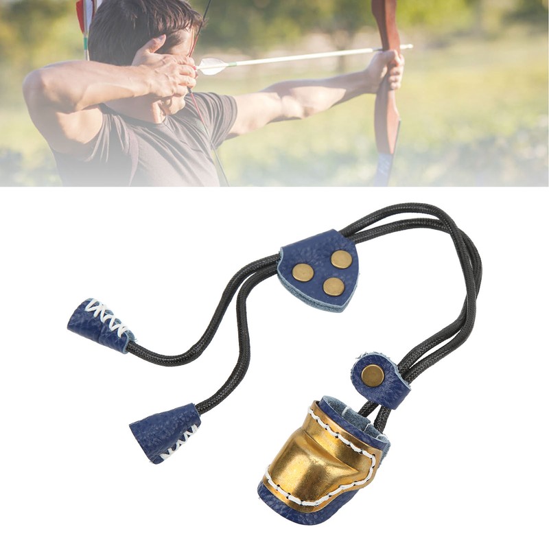 Archery Fingers Guard Protector Brass and Leather Archery Thumb Ring