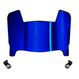 Blue Chrome Mirror Custom Mini Football Helmet Visor Shield with Clips - Fits All Major Brand Miniature Helmets - Mini Visor ONLY