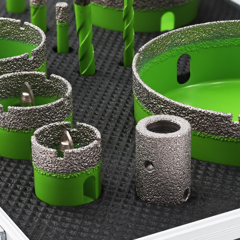 Diamond Hole Saw Kit, 16PCS Tile Hole Saw Kit 6/8/10/25/35/50/65/100+20mm