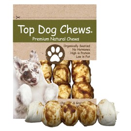 Top Dog Chews - Roasted Beef Cheek Rolls with Chicken Wrapped 10"-12" - 3 Pack