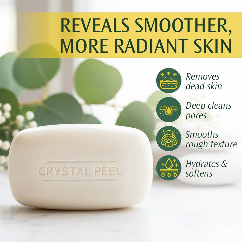 Exfoliating Bar Soap for Men & Women, Crystal Peel Luxury