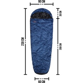 normani Sleeping bag cover bivouac bag - 100% wind and waterproof, breathability: 3000 MVP (230 cm x 90 cm), colour: dark blue, size 230 x 90 x 60 cm, zip left