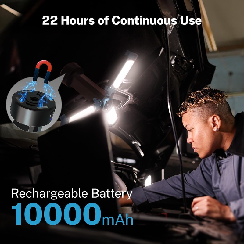 OGERY Rechargeable 10000mAh Camping Light with Stand 6.5 ft Max