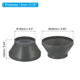 PATIKIL 10" to 6" Duct Reducer Heater Cooling Air Vent Pipe Fire Resistant Elevator Adapter Pipe Fitting for Vent System Grey