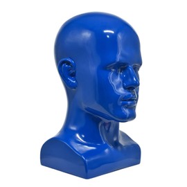 MIAOMANZI PVC Mannequin Head Black Male Manikin Dummy Stand Model Display Hat Scarf Wigs Hair Glasses Hat Beauty Styling Tool (blue)