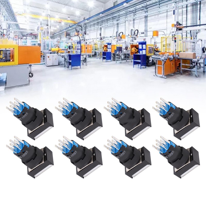 25 Pcs Industrial Push Button Switch Self Locking Push Button