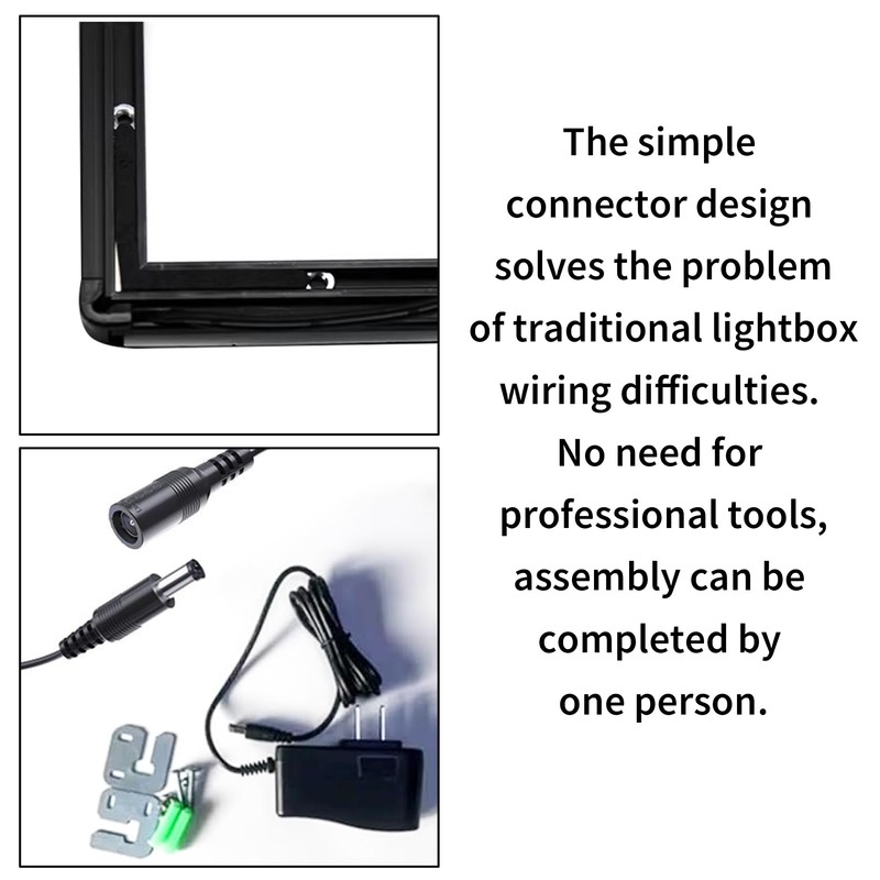 Custom LED Menu Poster Frame, Ultra-Thin Black / Silver Backlit