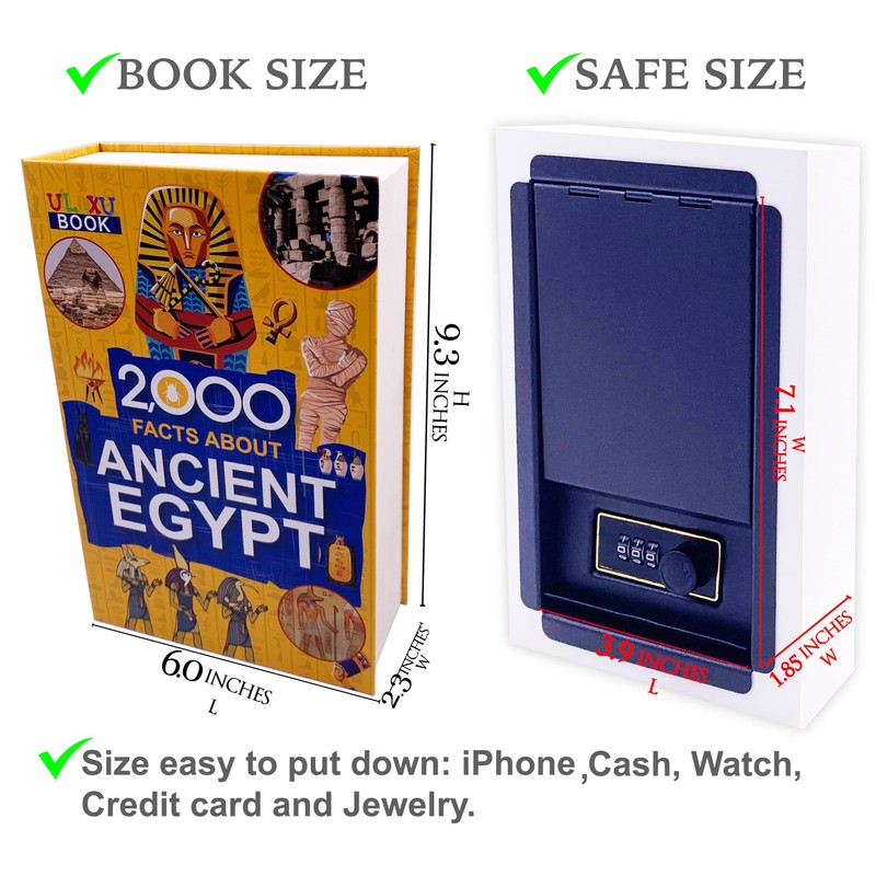 Deversion Book Safe Storage Box with Real Pages Combination Lock
