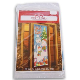 Christmas Decorative Door Panel Cover - 30 x 72 Inches (Let it Snow)
