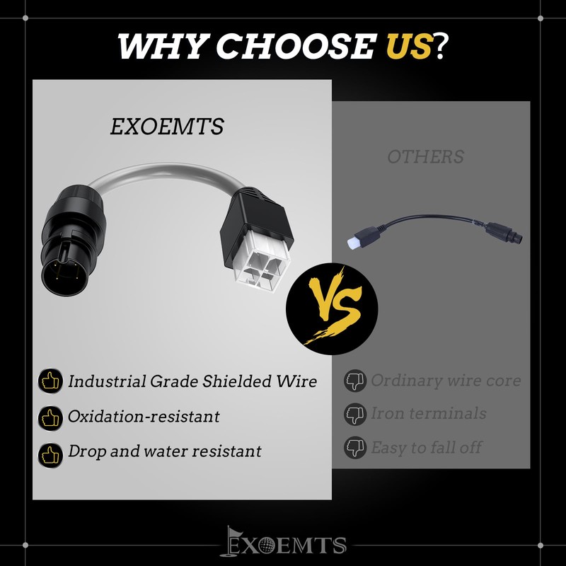 EXOEMTS 4-Pin Diagnostic Cable Adapter for Club Car Golf Cart,
