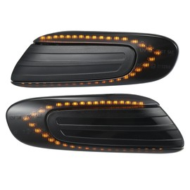 A ABSOPRO LED Side Marker Sequential Flowing Turn Signal Light No.63137298351 for Mini Cooper F55 F56 F57 2014-2021 Plastic Smoked Lens Amber Light (Set of 2)