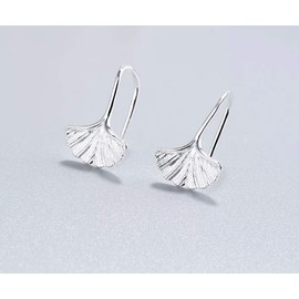 iszie jewellery sterling silver trendy leaf hook earrings, leaf earrings
