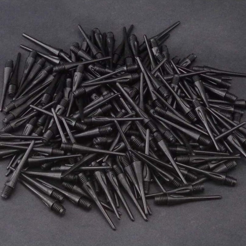 Pack of 50 Dart Tips, 2BA Black Soft Dart Tips,