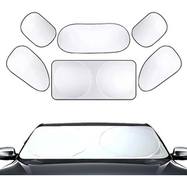 FiexGhau 6 Stück Auto Sonnenschutz für Frontscheibe | UV-Schutz & Hitzeblocker | Sonnenblende für SUV, LKW, PKW | Sommer-Abdeckung mit Regenschutz (Universalgröße) Auto Windschutzscheibe