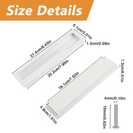 MOROBOR Zinc Alloy Flush Pull Handles, 2pcs Embedded Sliding Door Handle with Hidden Screws, 8.4" Modern Simple Door Pull Handle for Sliding Barn Drawer Cupboard Wardrobe/White