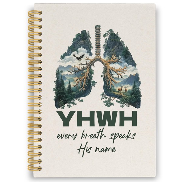 XPH YHWH Christian Spiral Notebook, YHWH Lungs Bible Journaling Notebooks