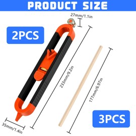 XTUDOU® Pack of 2 contour gauge, irregular contour gauge with 3 pencils, contour gauge with lock, contour gauge, profile marking tool for flooring, carpet and tile laying