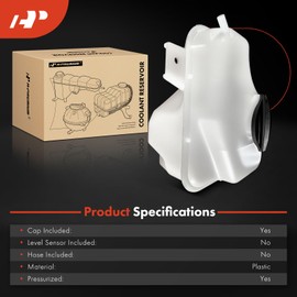 A-Premium Engine Coolant Overflow Recovery Reservoir Tank [with Cap] Compatible with Hyundai Sonata 2011-2014, Azera 2012-2017 & Kia Optima 2011-2016, Cadenza 2014-2016, 2.0L 2.4L 3.3L