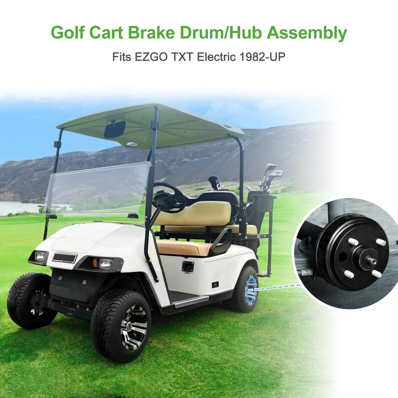 10L0L Golf Cart Brake Drum/Hub Assembly (Electric) for EZGO TXT
