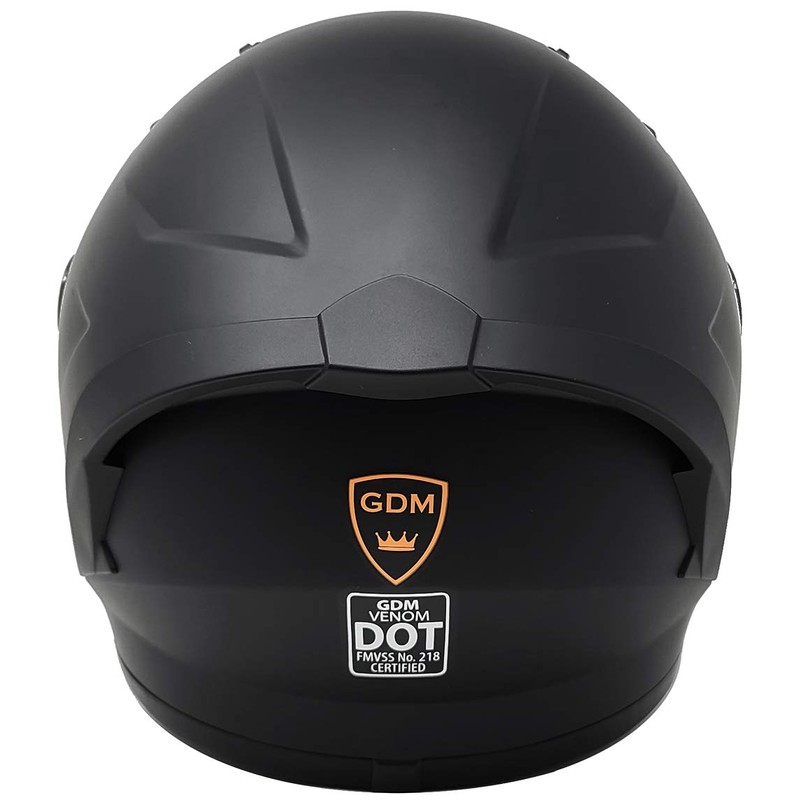 GDM Venom Motorcycle Helmet Full Face (Matte Black - Tinted