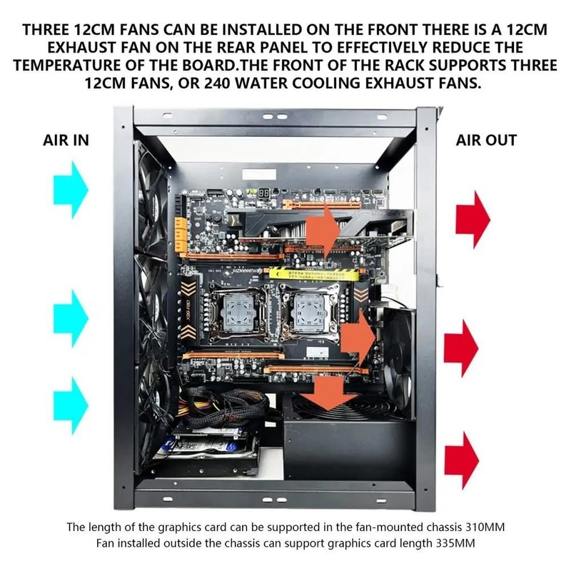 DIY Computer Case PC Frame Desktop Chassis Stackable Rack Stand