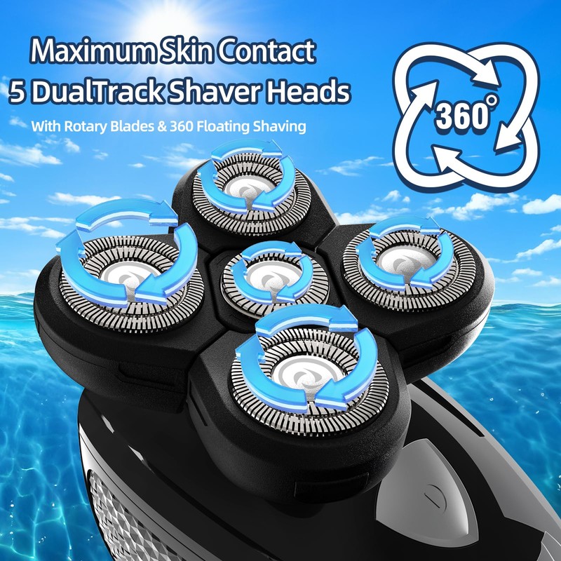PHXCHAM Head Shavers for Bald Men, Rotary Waterproof Cordless Bald