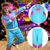 ATOWORLD 90er 80er Jahre Outfit Herren Kostüm 80er Jahre Trainingsanzug