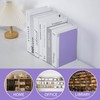 Metal Book Ends Bookend for Shelves Book Holder (Purple)