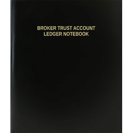 BookFactory Broker Trust Account Ledger Notebook - 120 Page, 8.5''x11'', Black Hardbound (XLog-120-7CS-A-L-Black(Broker Trust Account Ledger Notebook))