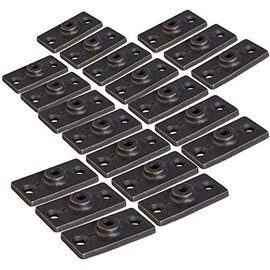 Highcraft PLTB12-20 Ceiling Flange Hanger Plate for 1/2 in. Threaded Rod (Not Pipe), for DYI Plumbing and Industrial Decor, 1-3/8 W x 3-5/16 L, Iron (Pack of 20), (Uncoated), Black