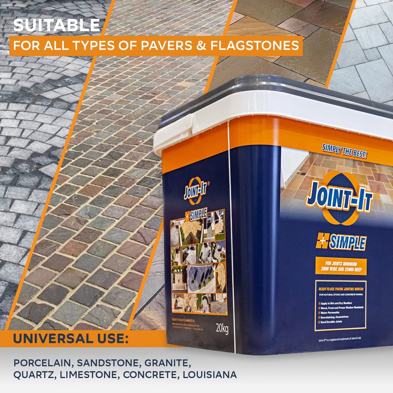 Joint-It Simple Grey – Better Polymeric Sand Alternative, Haze-Free Patio