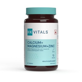  h.k Vitals Calcium Magnesium & Zinc (60 Tablets) | with Vitamin D3, Calcium Supplement for Women and Men | for Bone Health & Joint Support