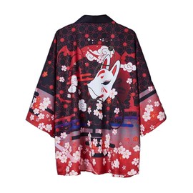 Dudode Fox Cherry Blossom Kimono, Japanese Style, Hanten, Hanten, Hanten, Hanten Han Hatsu, Festival Costume, Festival Costume, Festival, Festival, Mikoshi, Japanese Style, Sunscreen, Long Sleeve
