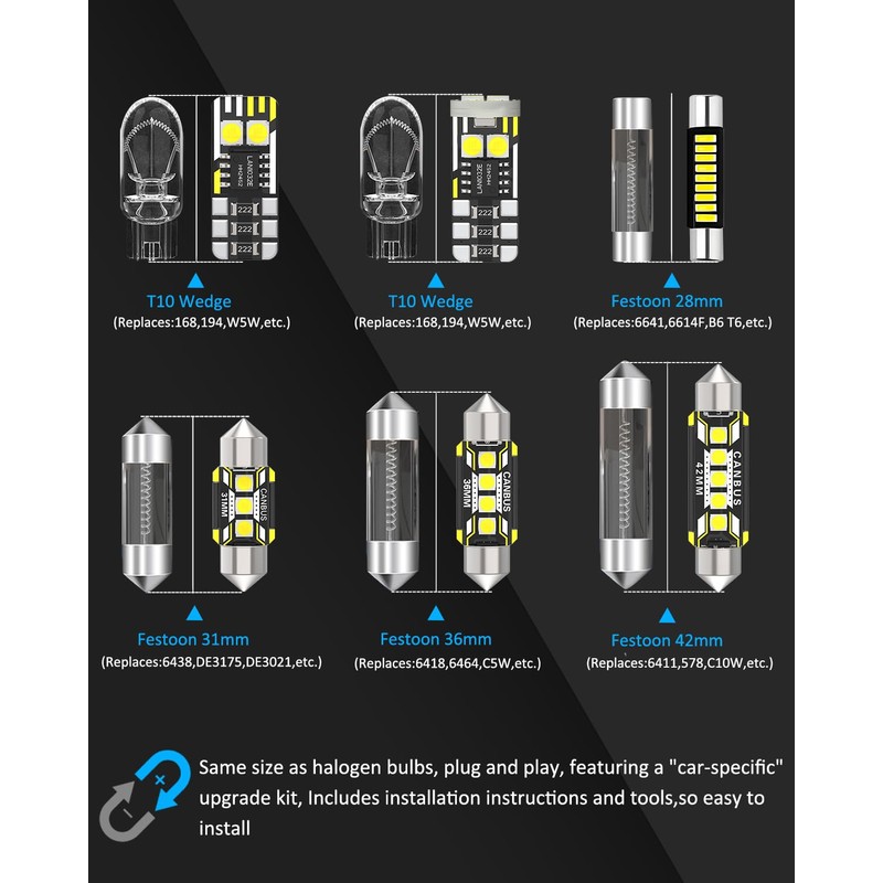 AENVTOL 14 Pieces Interior LED Lights Replacement for Jeep Grand