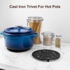 HERNGEE 2 Pack Round Cast Iron Trivet, 6.7 Inch Heavy-Duty