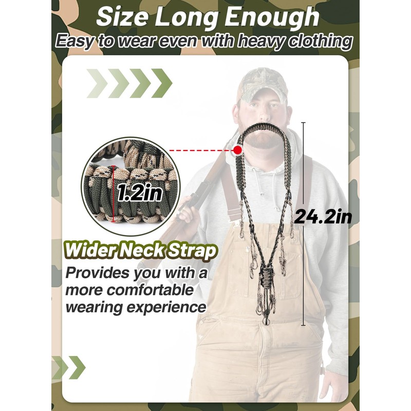 PAMASE Duck Call Lanyard - 12 Loops Duck Whistle Hunting