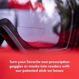 StickTite Lenses Large 40mm (3-Pack) - Stick-on bifocal lens instantly converts Ski goggles, Dive masks, and other masks into magnified bifocals (Clear (3 Pairs), 2.5 Diopters)