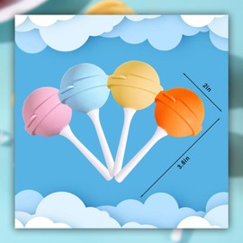 Silicone Lollipop Ice Cream Maker, Homemade Popsicle Molds, DIY Popsicle Maker for Kids, Lollipop Ice Cream Mold, Reusable Popsicle Molds (Pink/Yellow/Orange/Blue)