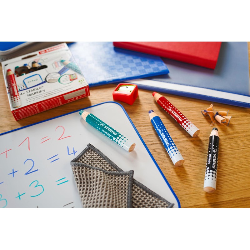 STABILO MARKdry - Whiteboard and Flipchart Marker Pencil - Classpack