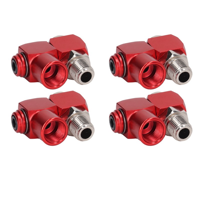 4Pcs 360 Degree Air Hose Connector 1/4in NPT Thread Industrial