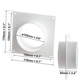 Diameter 125 mm Wall Flange Pipe Connector PVC Connector Round Pipe Ventilation Pipe without Backflow Flap