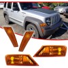 GTINTHEBOX COMBO Amber Bumper Signal +Bumper Side Marker Lights For
