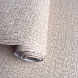 Yancorp 32.8ft Textured Fabric Wallpaper - Khaki Faux Grasscloth Peel and Stick Self-Adhesive Linen - Removable for Cabinets and Counter Top Liners